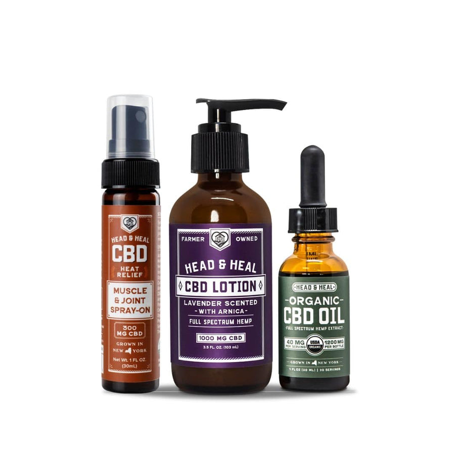 The Relief Kit / 1200mg CBD oil w/ Lotion + Spray - Head & Heal