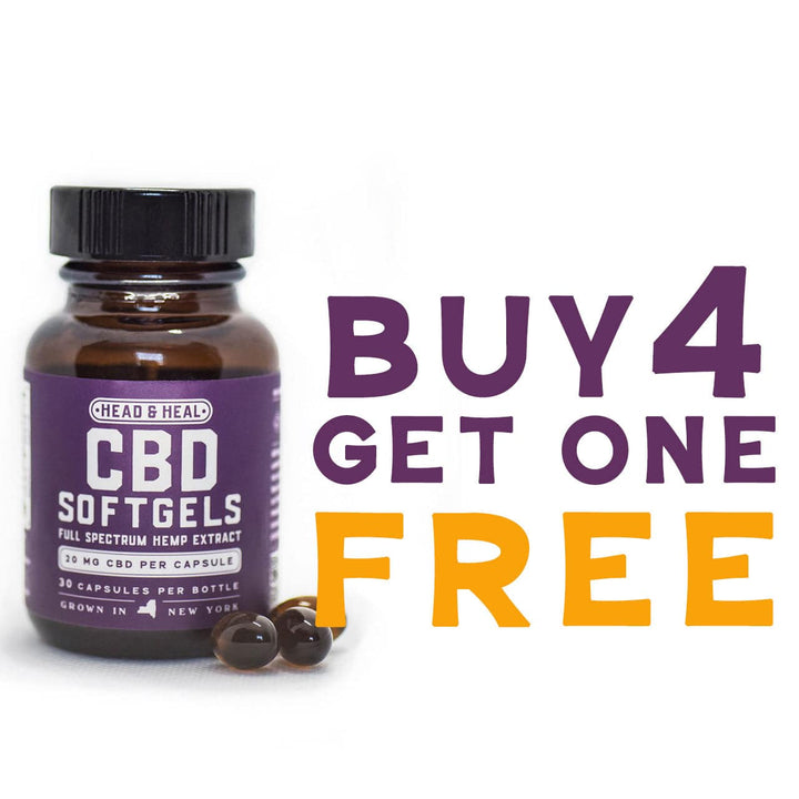 CBD Soft Gels - 30ct. / Buy 4 Get 1 Free - Head & Heal